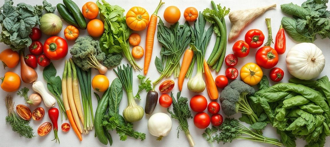 A wide display of fresh produce