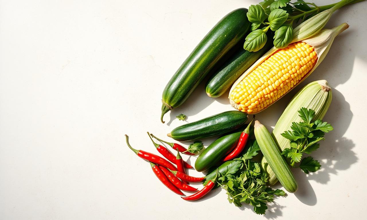 Fresh vegetables and herbs arranged for delivery